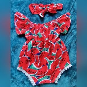 Watermelon Romper 3/6 Months